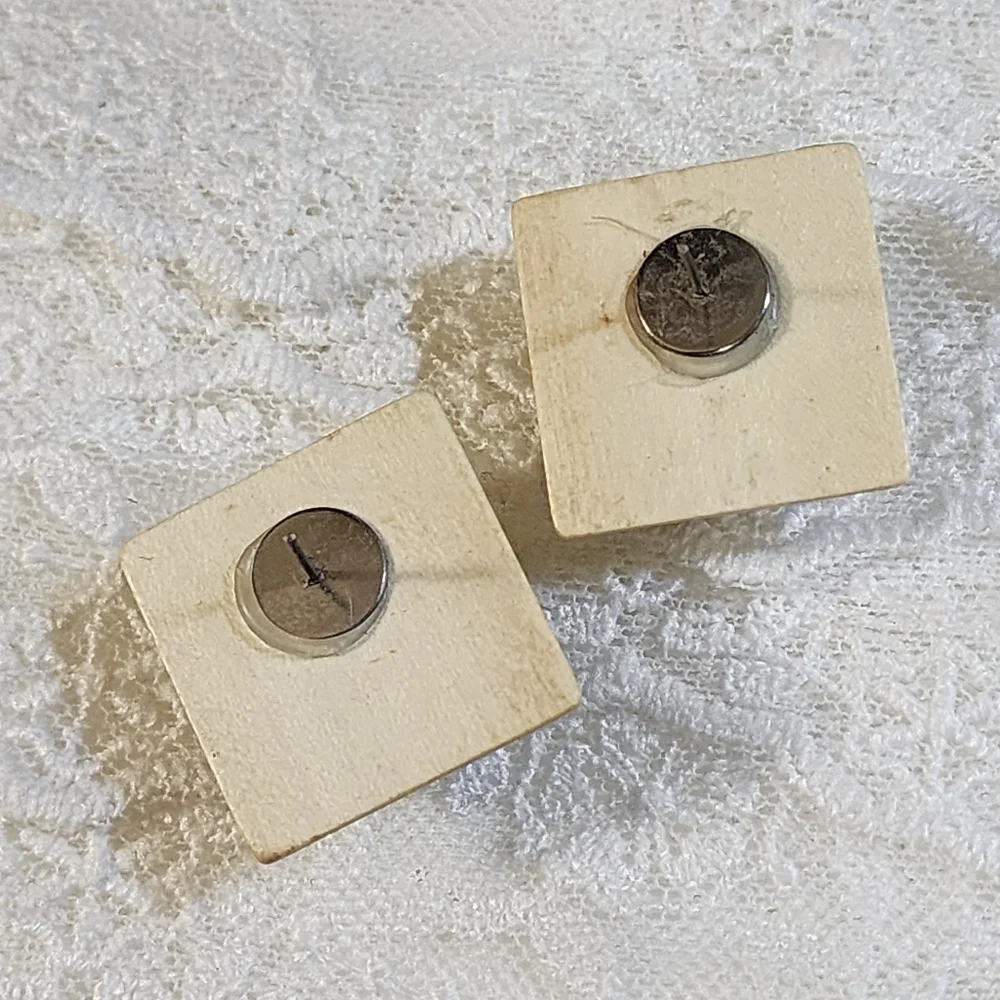 Boho Tribal Chunky Black, White and Cream Pierced Earrings